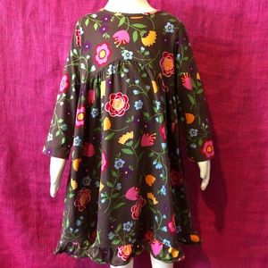 Hanna Andersson Brown Floral Knit Dress 110(5)